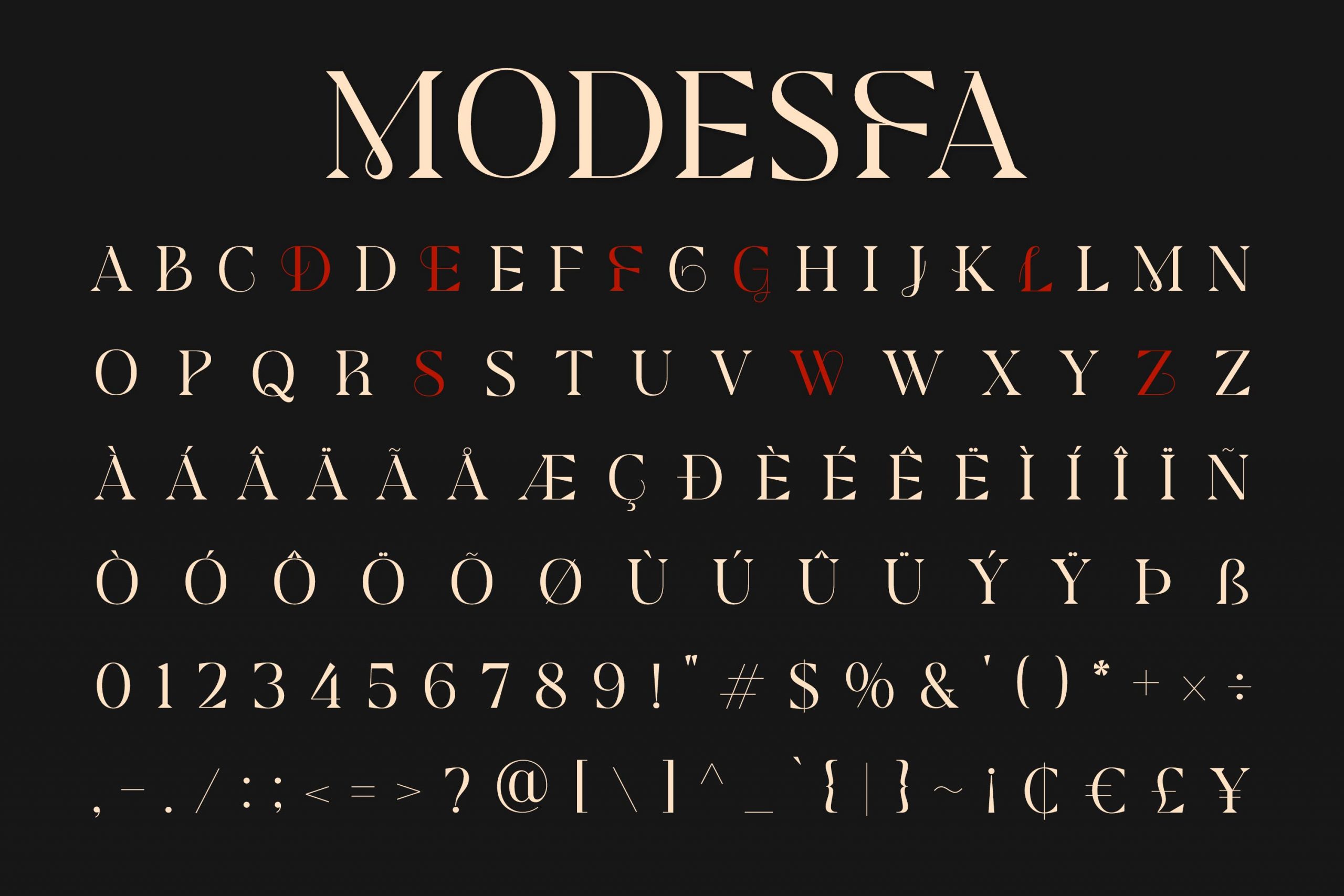 Modesfa Modern Display Serif Almarkhatype